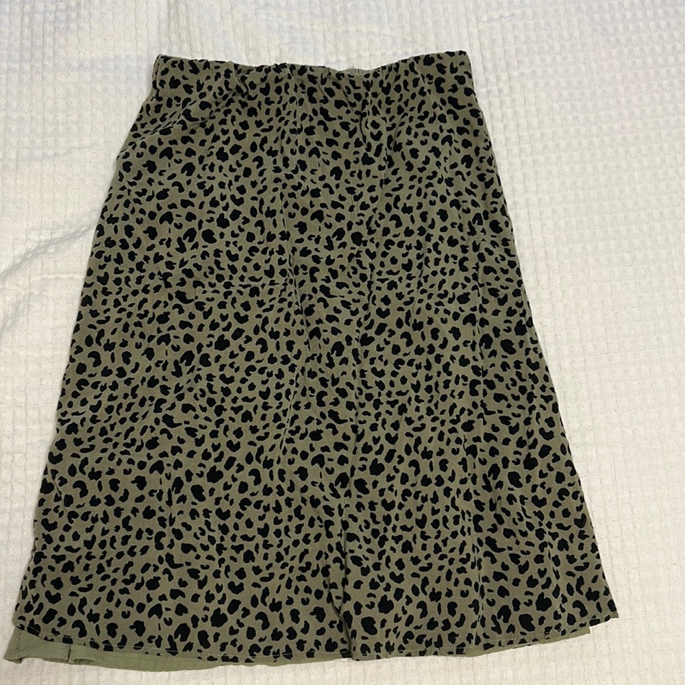 Downeast Green Cheetah Print Skirt